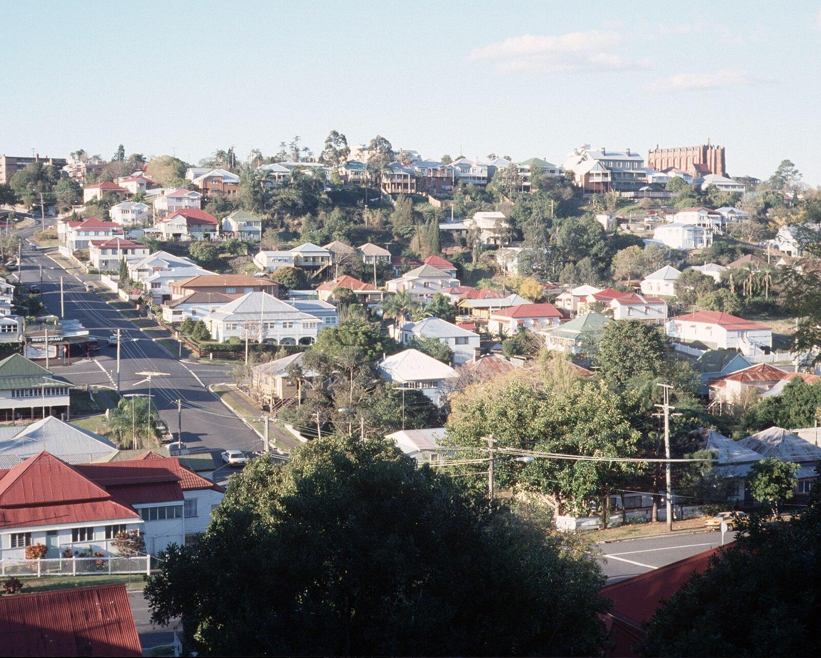Suburban housing, Paddington Red Hill Brisbane around the late 1980s QUT 492