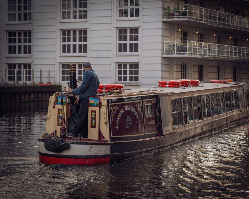 A Boat in a City